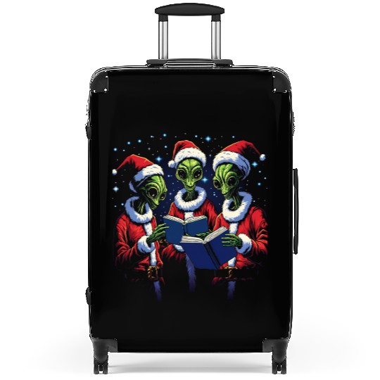Alien Christmas Carolers Suitcases