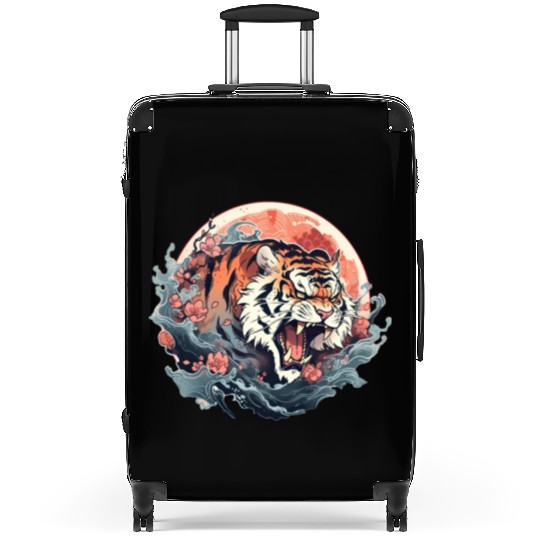Tokyo Asia 80s Japanese Retro Tiger Suitcases