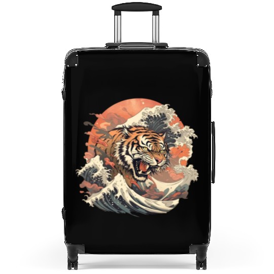 Tokyo Asia 80s Japanese Retro Tiger Suitcases