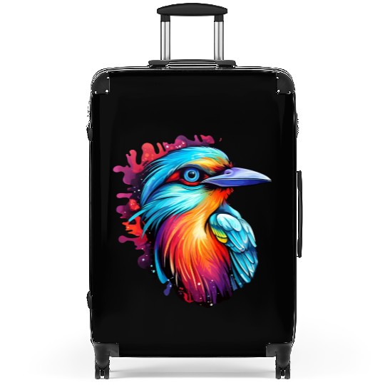 Avian Watercolor Delight Flight of Color Bird Suitcases