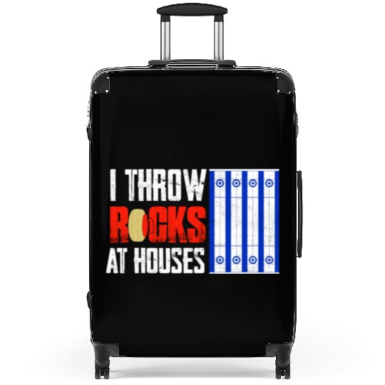 I Throw Rocks At Houses Curling Curler Ice Sport Suitcases