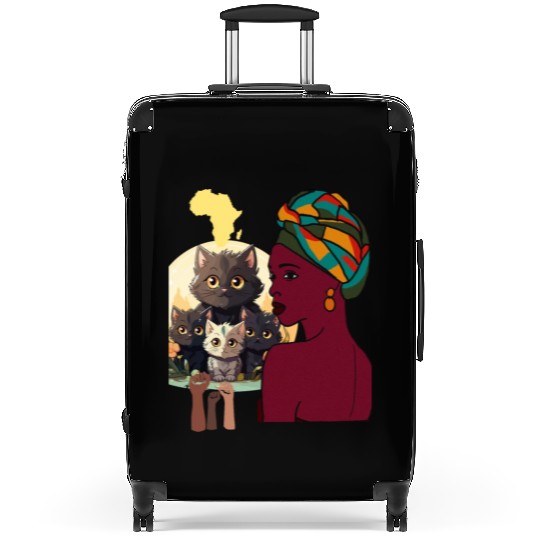 BLACK HISTORY CAT Suitcases