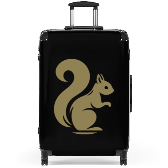 Elegant Squirrel Silhouette: Nature in Shadow Art Suitcases