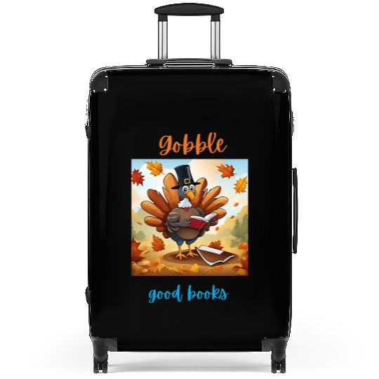 Gobble Good Book Thanksgiving Library Turkey Fall Suitcases