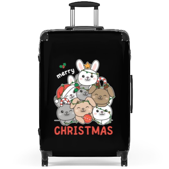 Bunny Christmas Tree Merry Christmas Suitcases