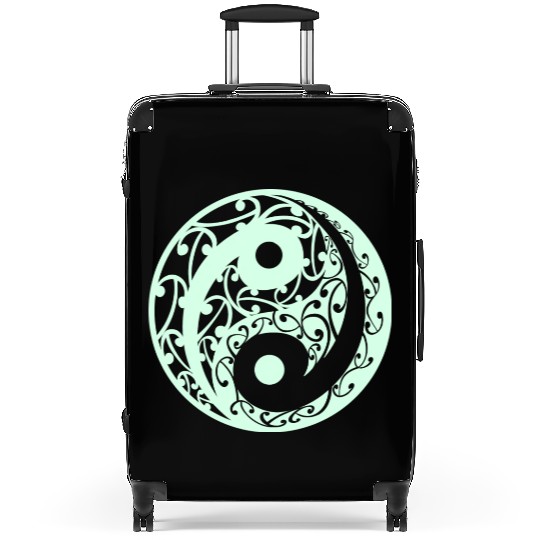 Yin And Yang In A Light Green Colour Suitcases