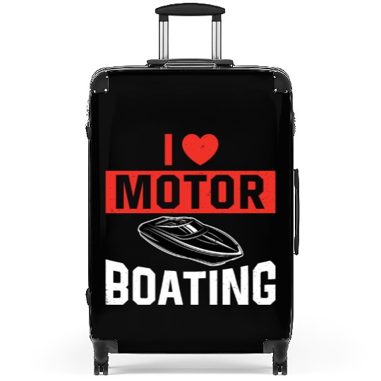 I Love Motor Boating Boat Owner Love Motor Boating Suitcases