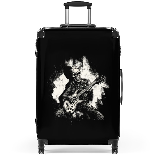 Halloween Skeleton Playing Guitar - Music Suitcases