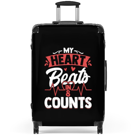 My Heart Beats In 8 Counts Cheerleading Cheerleade Suitcases