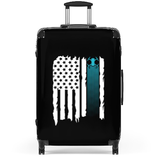 drone us flag Suitcases