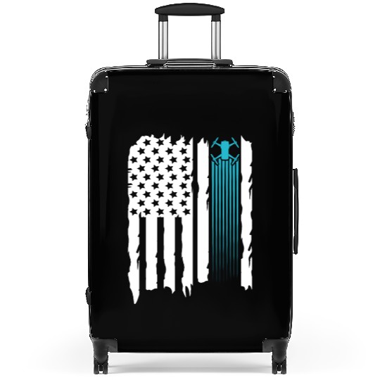 drone us flag Suitcases