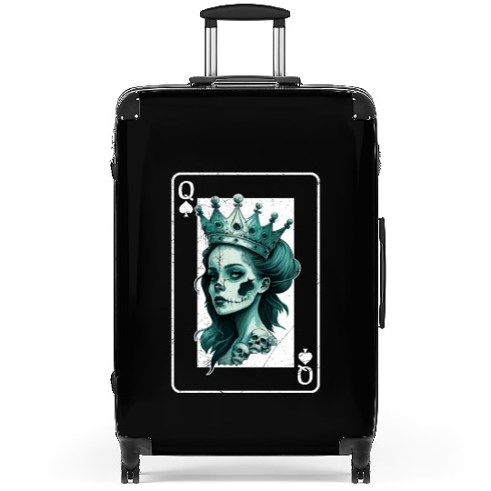 Poker Card Game Creepy Queen of Spades Gothic Suitcases