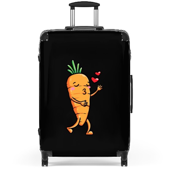 Carrot Emoticon Vegetable Vegan Vegetarian Suitcases