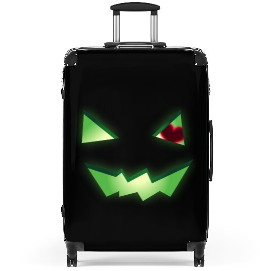Glowing Green See-Through Jack-O-Lantern w/ Heart Suitcases