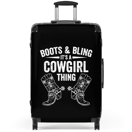 Funny Cowgirl Boots Bling Women Giftamerican pharo Suitcases