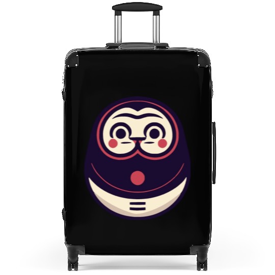 Kawaii Cat Face Daruma Doll Suitcases