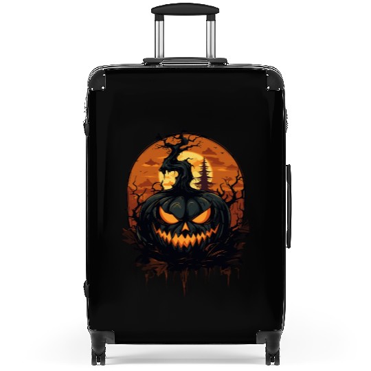 Spooky Halloween Pumpkin Suitcases