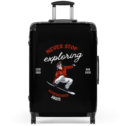 "Winter Wonderland Thrills: Snowboarder's Paradise Suitcases