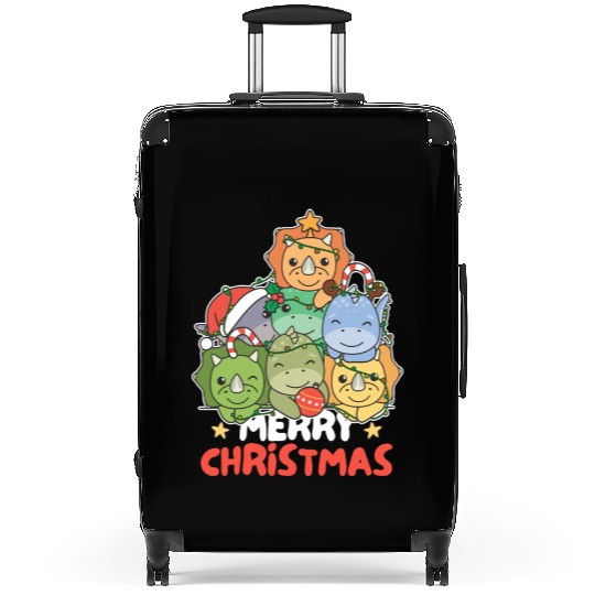Dinosaur Christmas Tree Merry Christmas Suitcases