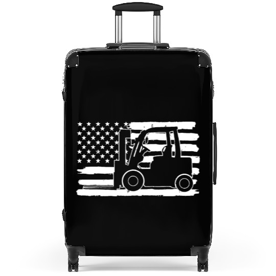 4th Of July Forklift Driver USA US Flag States Suitcases