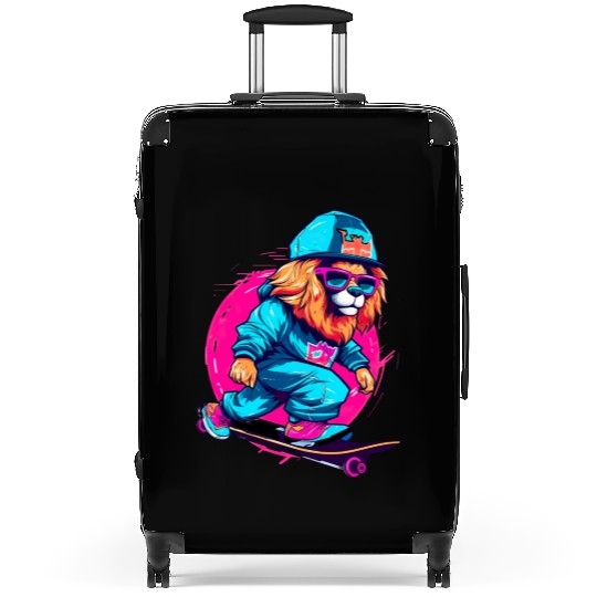 Lion on Skateboard Skater Skateboarding for Suitcases