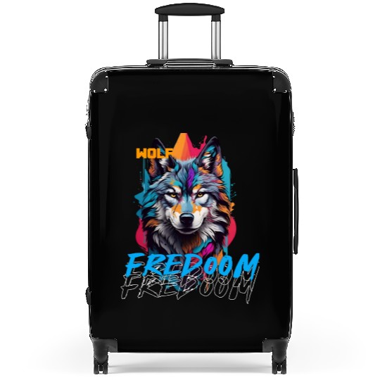 Incredible wolf face street Suitcases