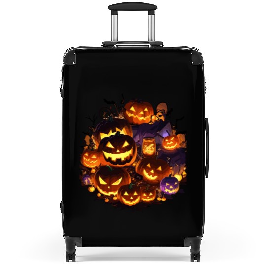 Lantern Pumpkin Face Halloween Costume funny Gif Suitcases