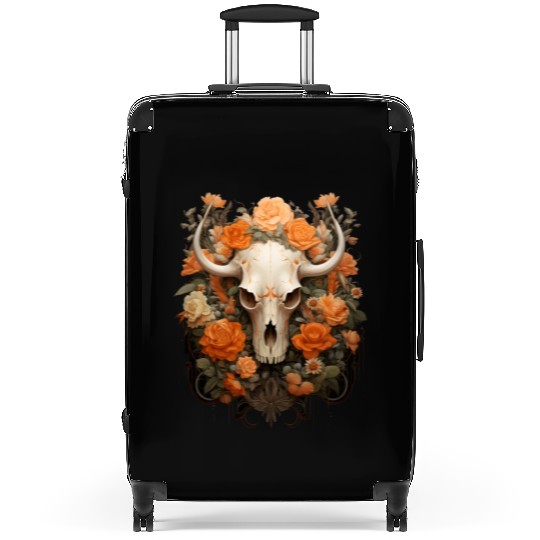 Vintage Bohemian Sugar Skull Bloom Suitcases