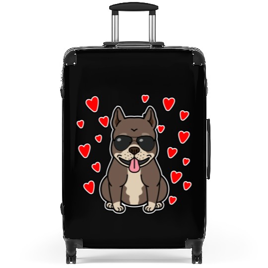 Pitbull Hearts Gift For Dog Lover Suitcases