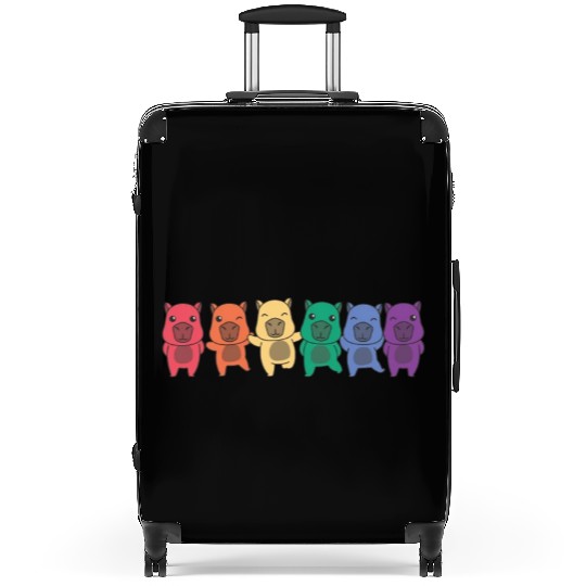 Rainbow Capybara Flag Pride Lgbtq Cute Animals Suitcases