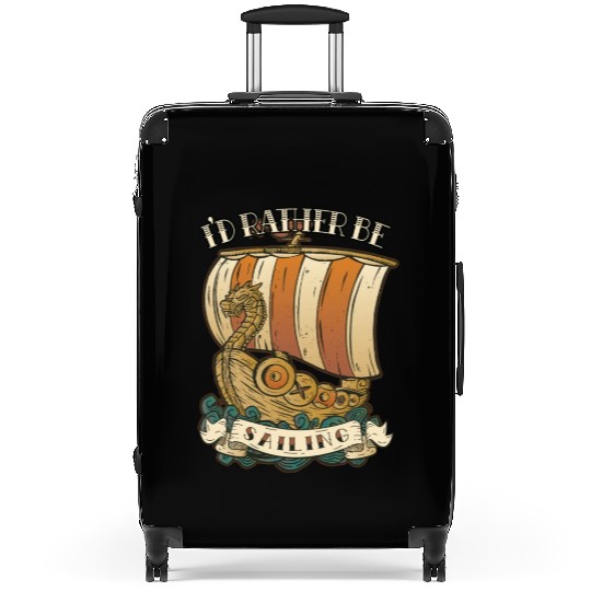 I d Rather Be Sailing Tattoo Inspired Graphic Suitcases