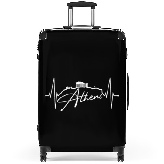 Athens Skyline Heartbeat Heart Flag Ancient Greek Suitcases