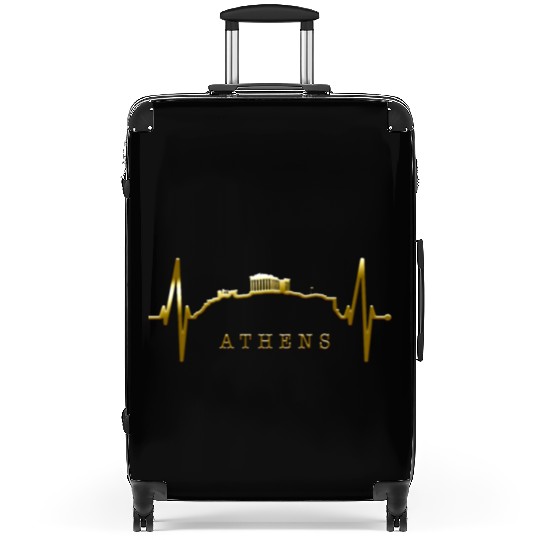 Athens Skyline Heartbeat Heart Flag Ancient Greek Suitcases