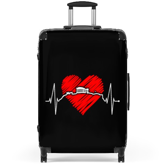 Athens Skyline Heartbeat Heart Flag Ancient Greek Suitcases