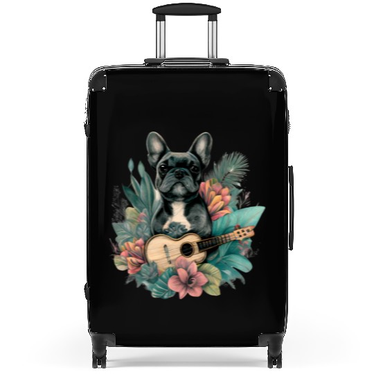 French Bulldog |Aloha Ukulele Hawaii Guitar Funny Suitcases