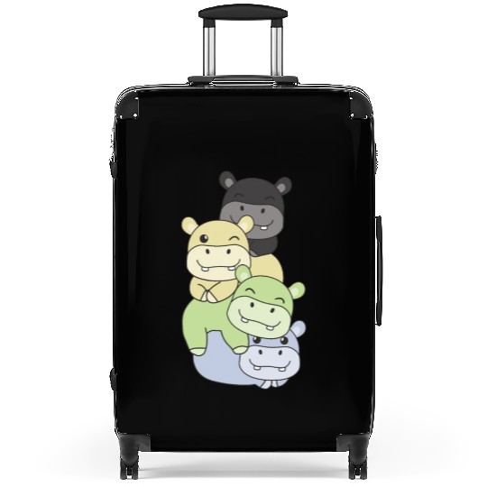 Cassgender Flag Pride Lgbtq Cute Hippo Suitcases