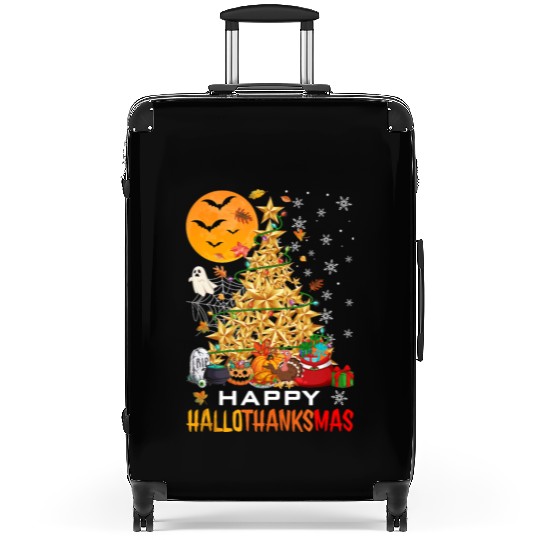 HAPPY HALLOTHANKSMAS CHRISTMAS THANKGIVING Suitcases