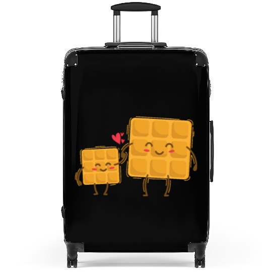 Waffle Mom with Waffle Child Dough Pastry Suitcases