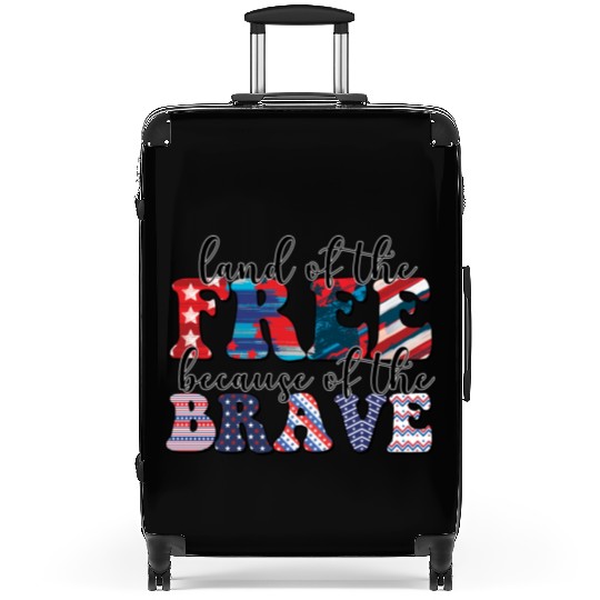 4th of july Land of the free Suitcases