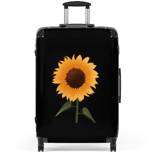 Vibrant Sunflower Botanical Illustration Suitcases