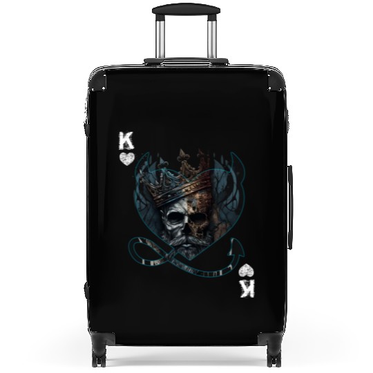 Heart King Playing Card Halloween Gothic Fan Suitcases