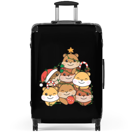 Hamster Christmas Tree Funny Animal Christmas Suitcases