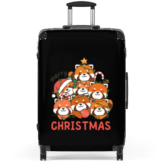 Red Panda Christmas Tree Merry Christmas Suitcases