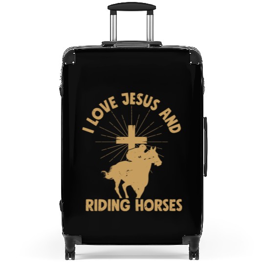 I Love Jesus And Riding Horses Horseback Riding Wo Suitcases