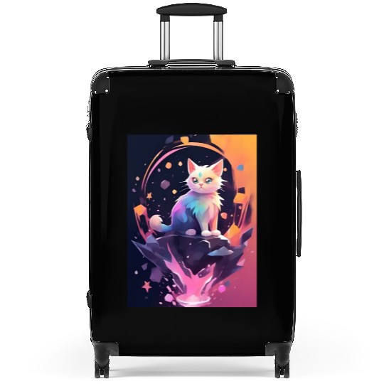 Cute Crystal Fantasy Cat Design Suitcases