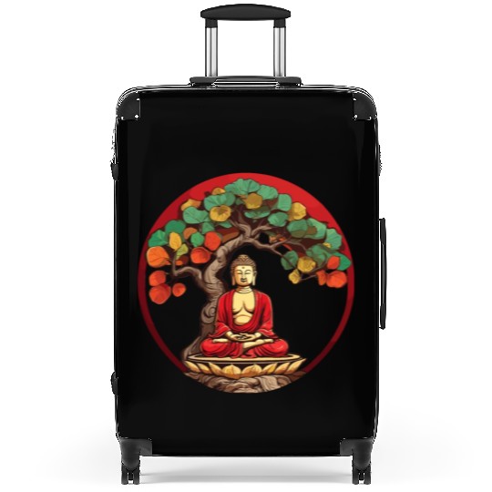 Buddha Under Reggae Colored Bodhi Tree Suitcases