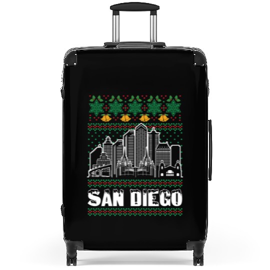 San Diego California Ugly Christmas Suitcases