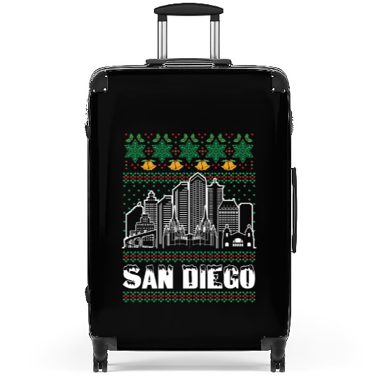 San Diego California Ugly Christmas Suitcases