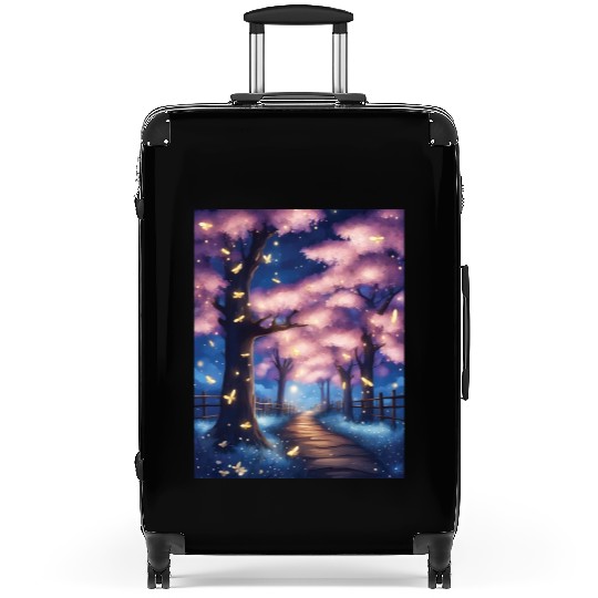 Fireflies In Cherry Blossom Trees Suitcases