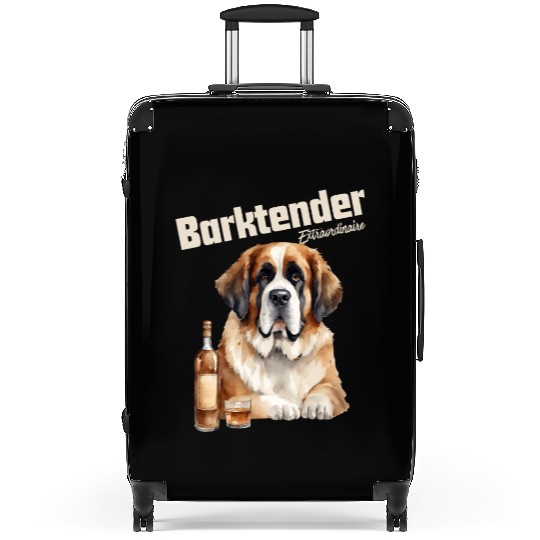 Saint Bernard Dog Barktender Extraordinair Suitcases
